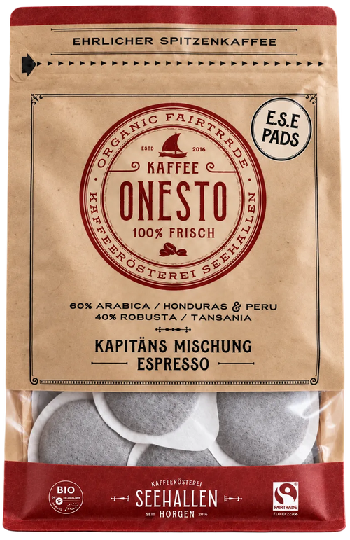 ONESTO – Kapitäns Mischung - 30 Stk. E.S.E. Pads (44mm)